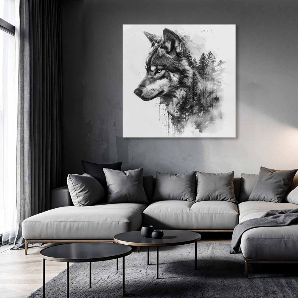 Tableau loup moderne