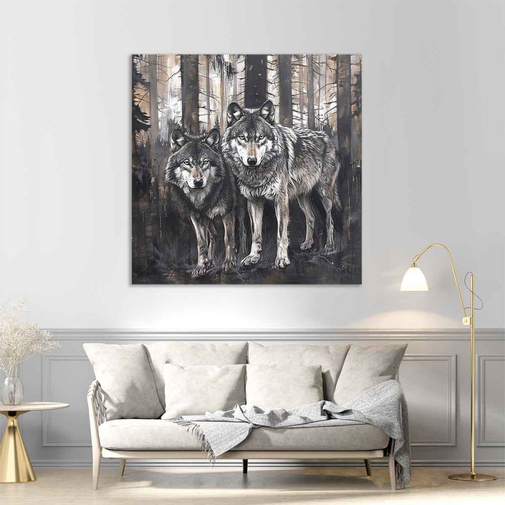 Tableau loup salon Tableau loup salon