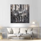 Tableau loup salon