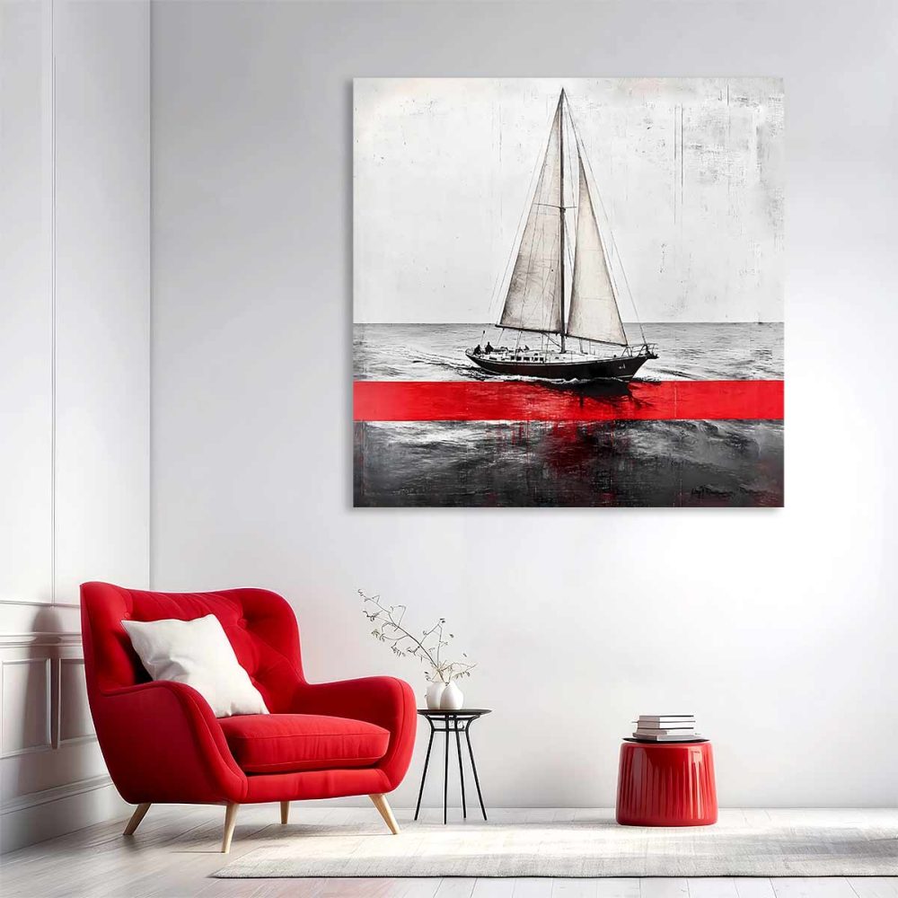Toile bateau abstrait