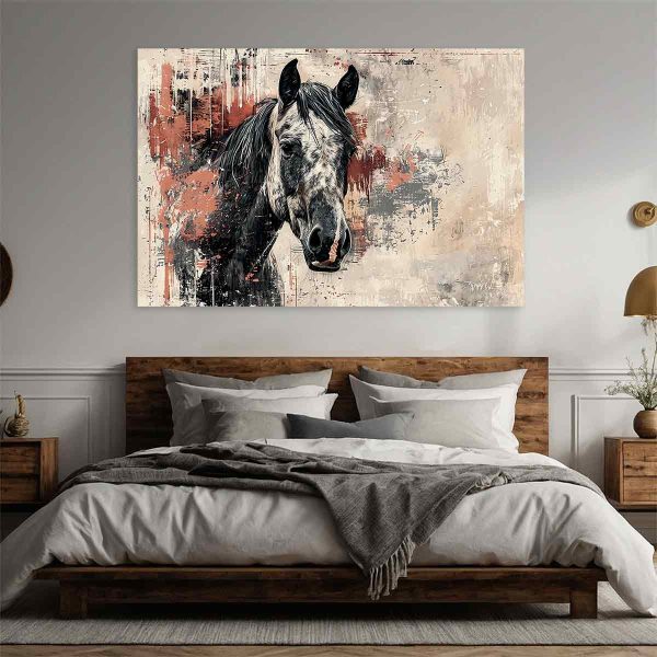 Toile cheval abstrait