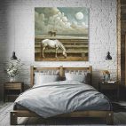 Toile cheval vintage