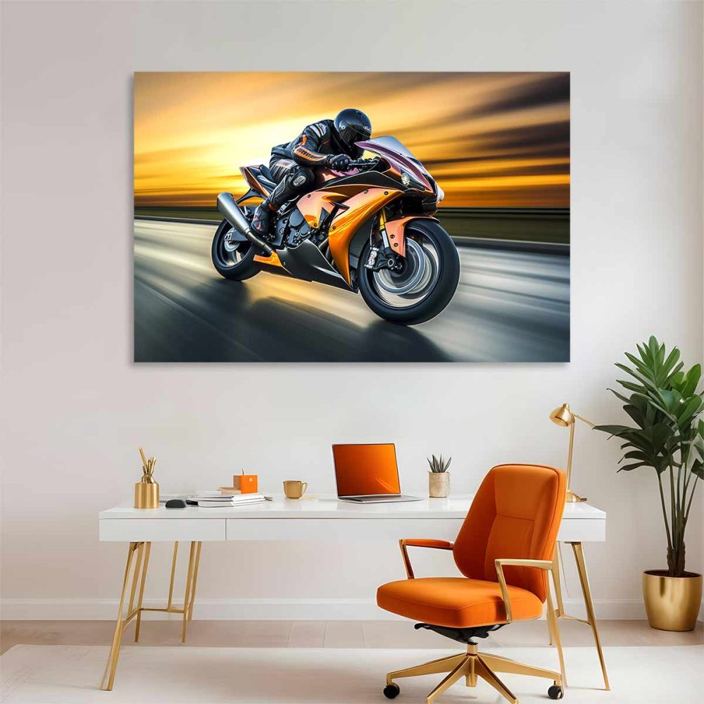Toile moto de course