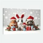 Tableau de Noël-animaux fun