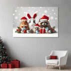 Toile de Noël-animaux fun