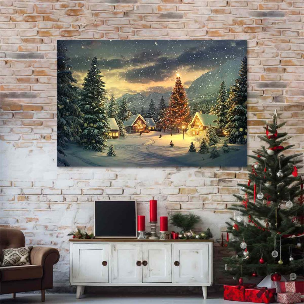 Toile de Noël-Paysage forêt Toile de Noël-Paysage forêt