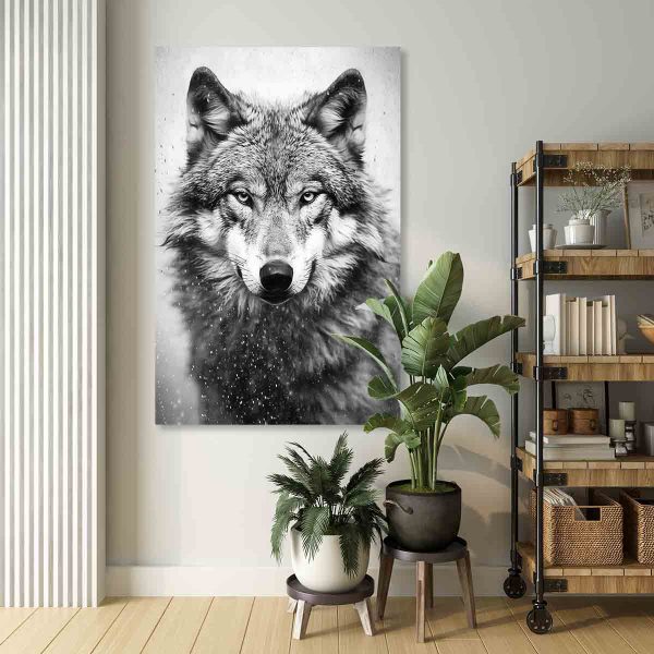 Tableau loup-Noir et blanc