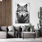 Tableau loup-Noir et blanc