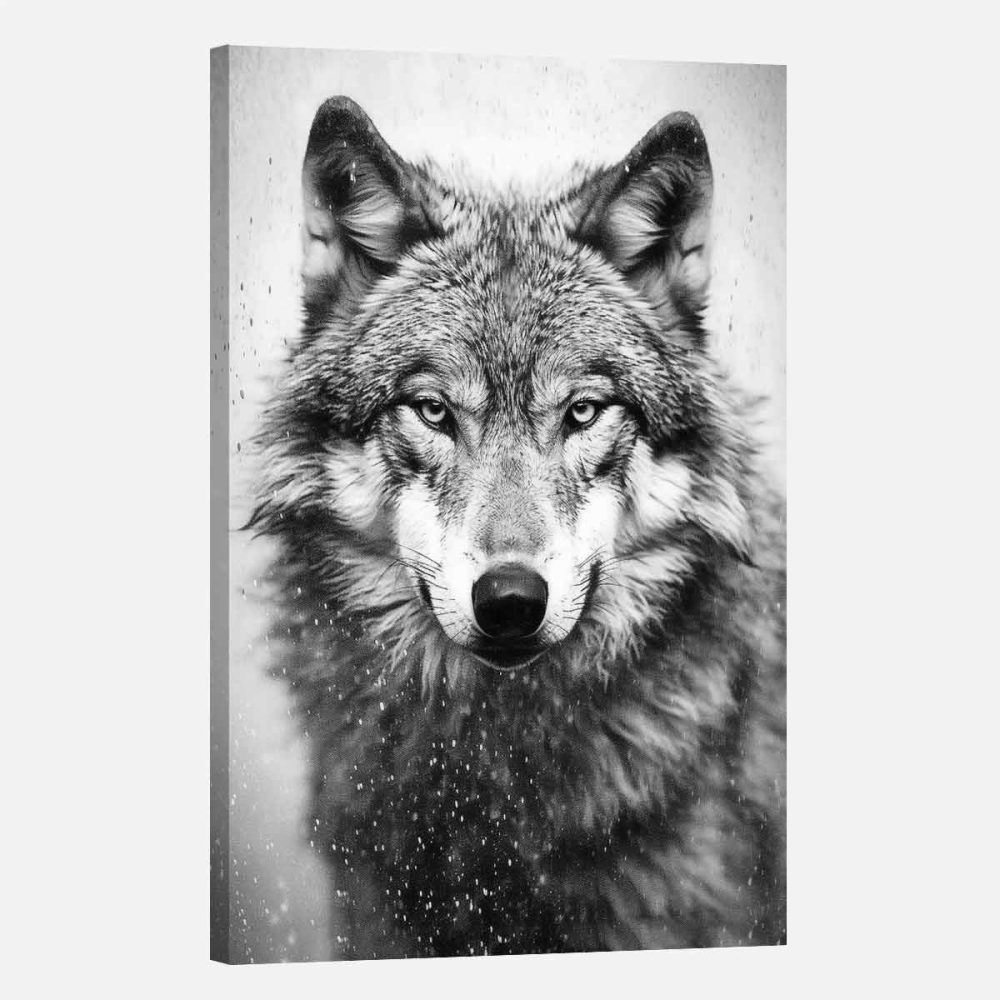 Tableau loup-Noir et blanc Tableau loup-Noir et blanc