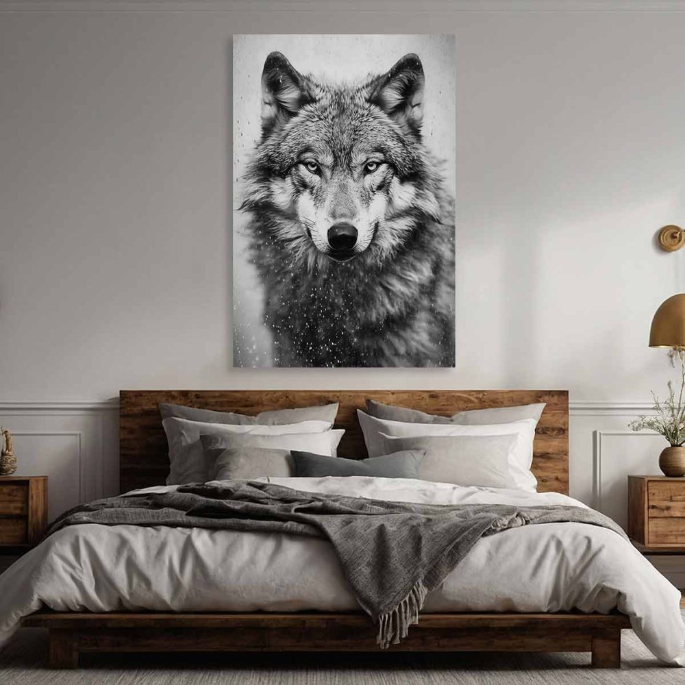 Tableau loup-Noir et blanc Tableau loup-Noir et blanc