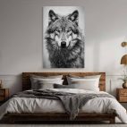 Tableau loup-Noir et blanc