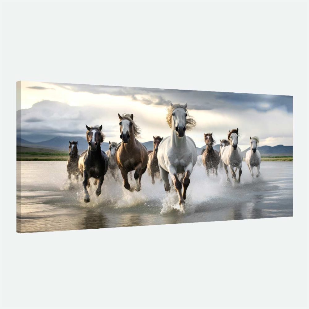 Tableau cheval troupeau galop Tableau cheval troupeau galop