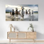 Tableau cheval troupeau galop