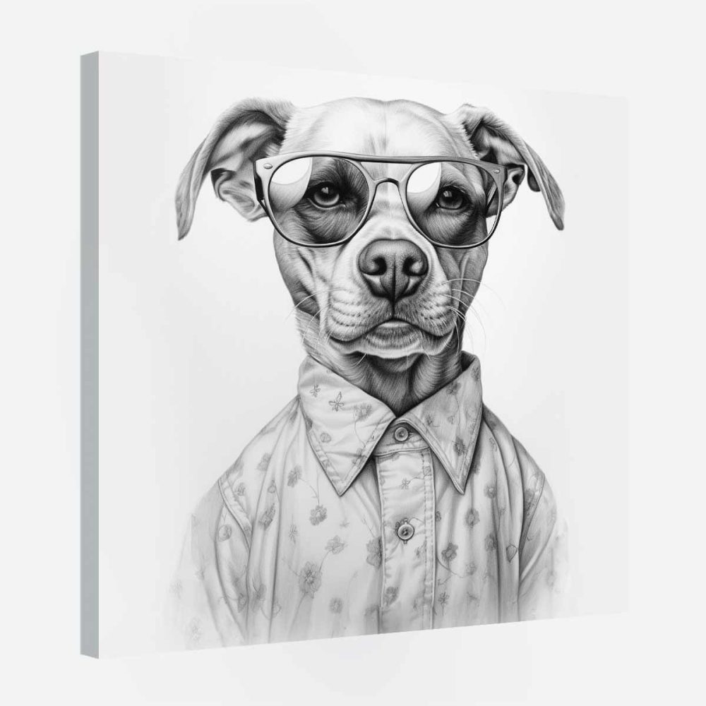 Tableau chien - noir et blanc Tableau chien - noir et blanc