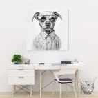 Tableau chien - noir et blanc