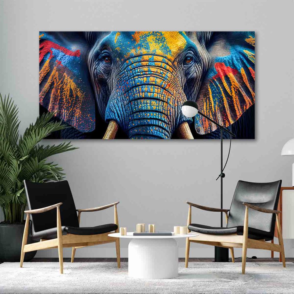 Tableau éléphant-couleur moderne Tableau éléphant-couleur moderne