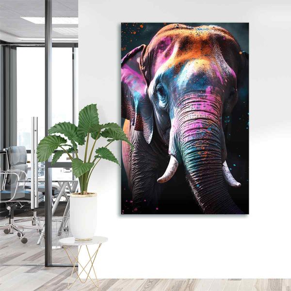 Tableau élephant-couleur pop