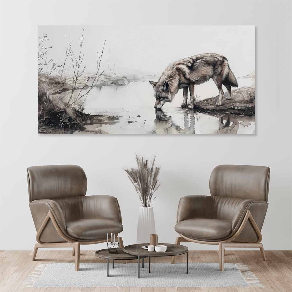Tableau loup forêt Tableau loup forêt