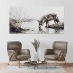 Tableau loup forêt