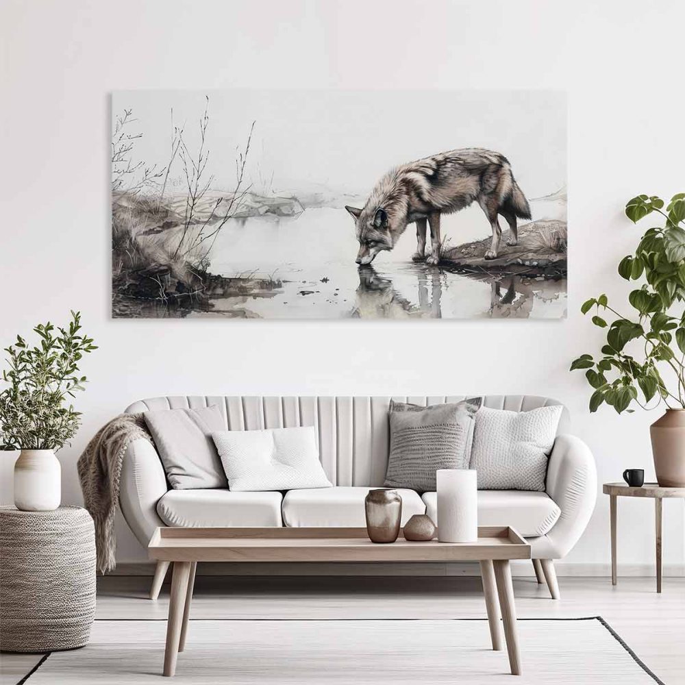 Tableau loup forêt Tableau loup forêt