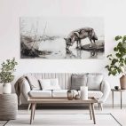 Tableau loup forêt