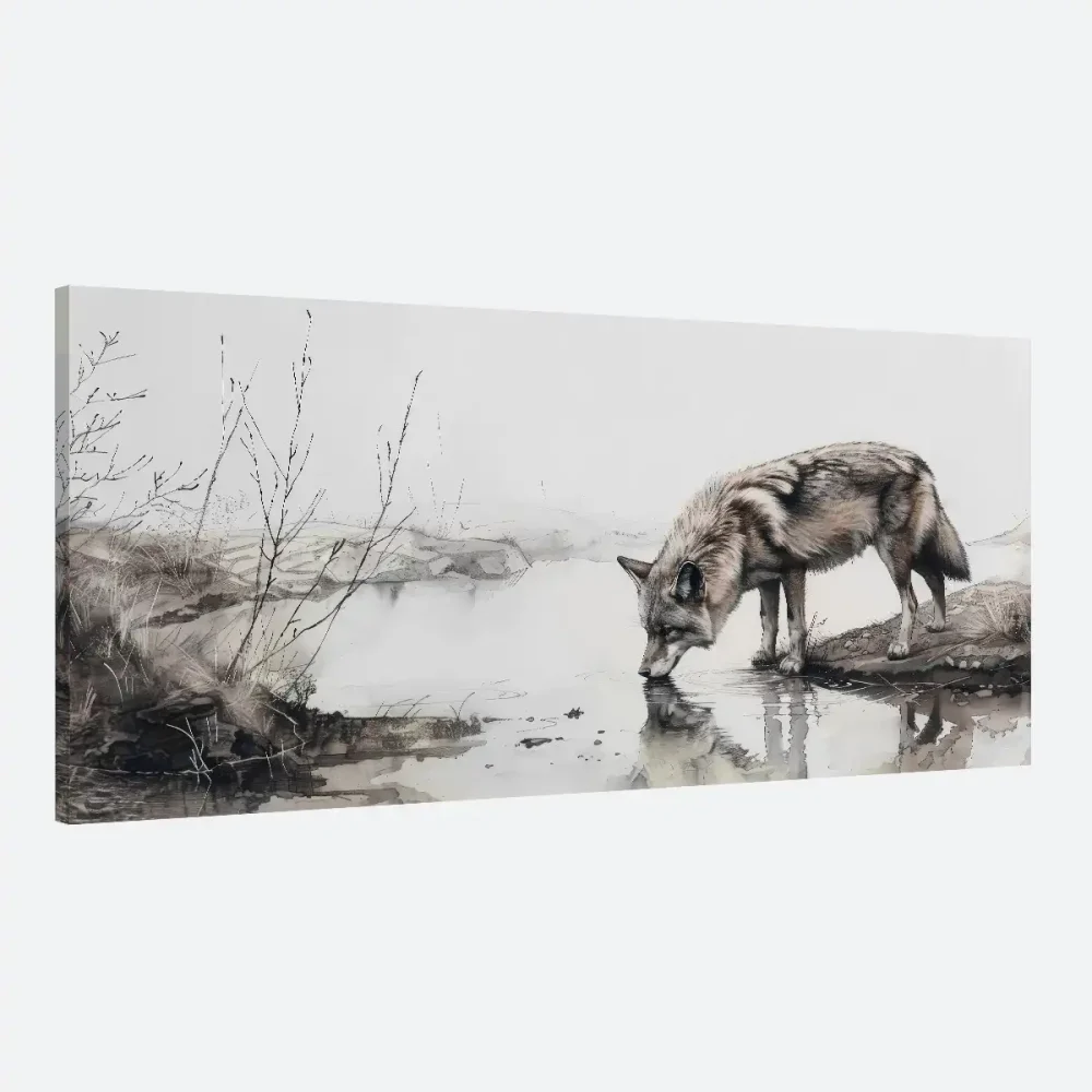 Tableau loup forêt Tableau loup forêt