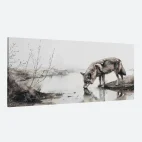 Tableau loup forêt