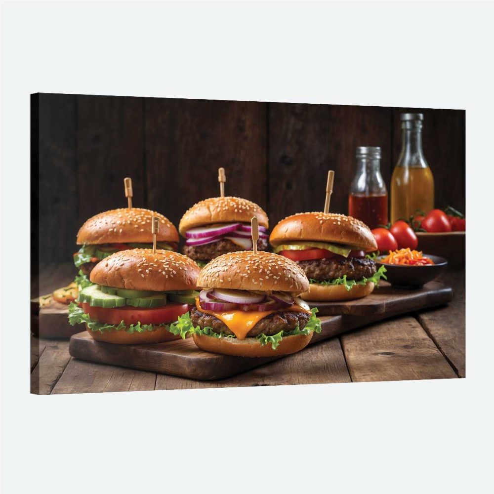 Tableau restaurant fast food hamburger Tableau restaurant fast food hamburger
