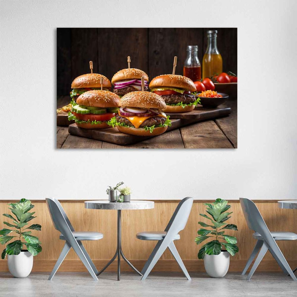 Tableau restaurant fast food hamburger Tableau restaurant fast food hamburger