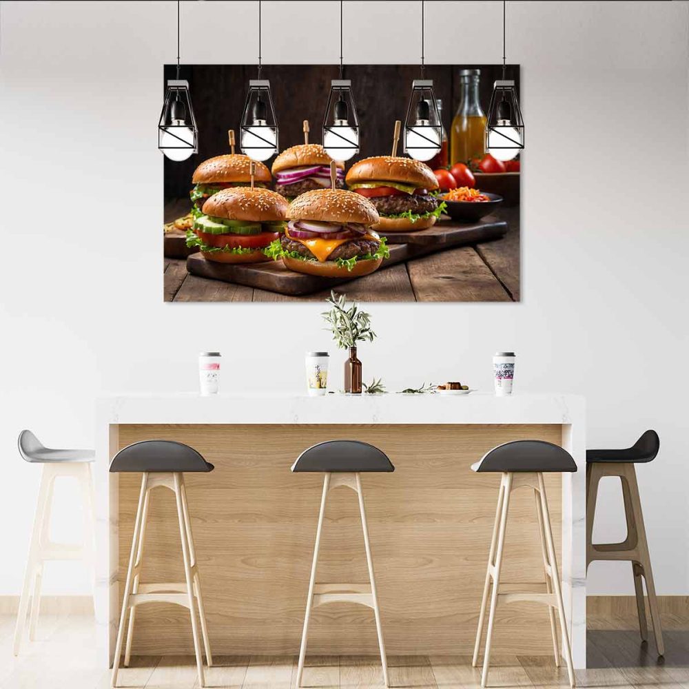 Tableau restaurant fast food hamburger Tableau restaurant fast food hamburger