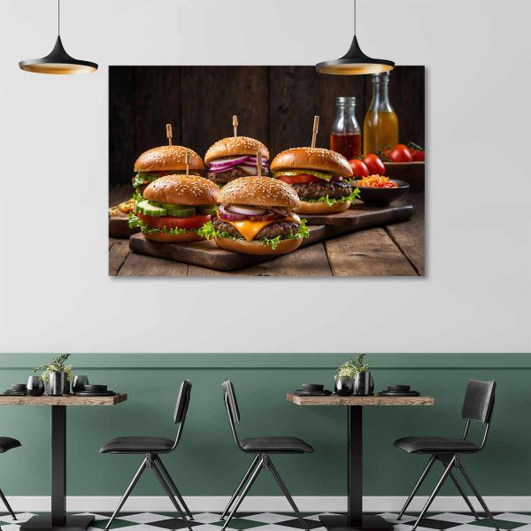 Tableau restaurant fast food hamburger