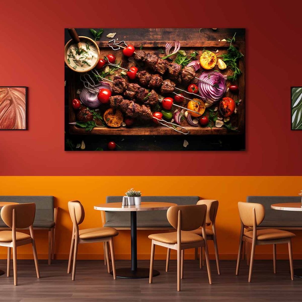 Tableau restaurant turc brochettes Tableau restaurant turc brochettes