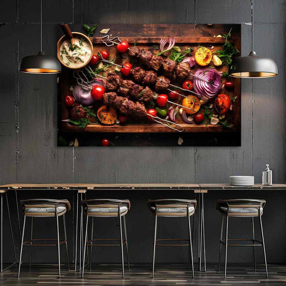 Tableau restaurant turc brochettes Tableau restaurant turc brochettes