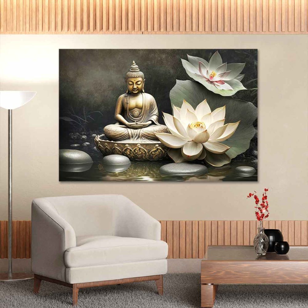 Tableau zen-Bouddha fleur Tableau zen-Bouddha fleur