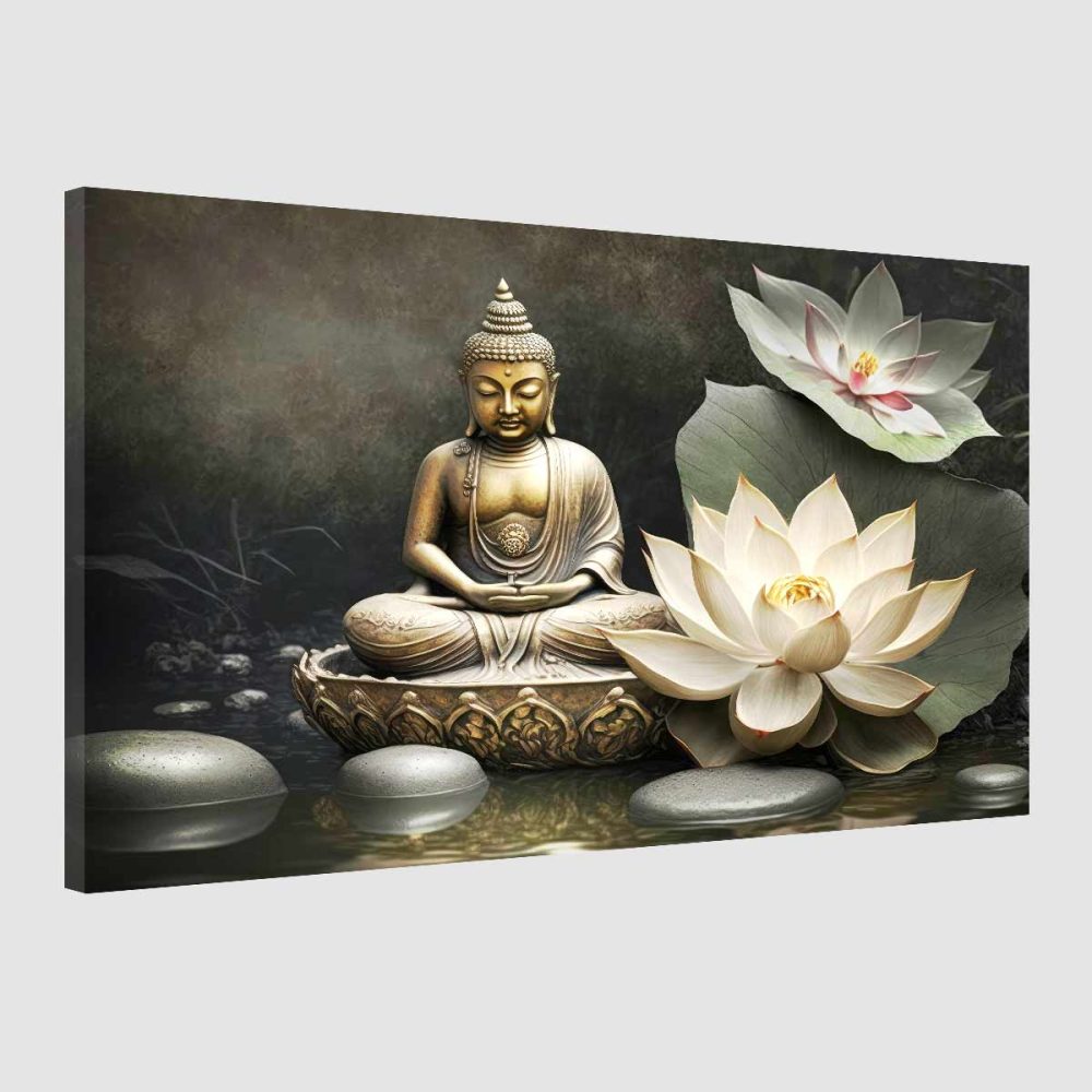 Tableau zen-Bouddha fleur Tableau zen-Bouddha fleur