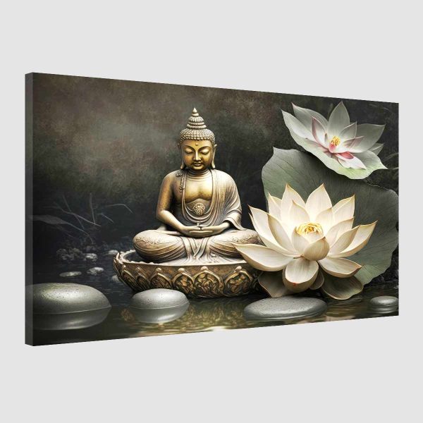 Tableau zen-Bouddha fleur Tableau zen-Bouddha fleur