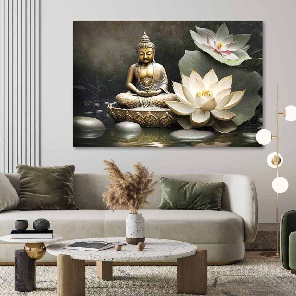 Tableau zen-Bouddha fleur Tableau zen-Bouddha fleur