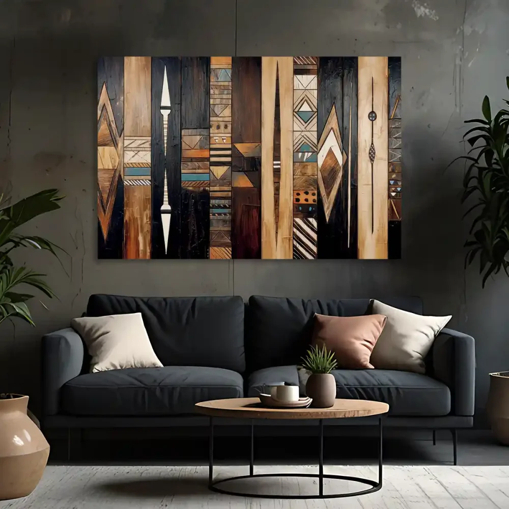 Tableau africain geometrique Tableau africain geometrique