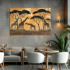 Tableau africain girafes