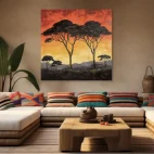 Tableau africain paysage