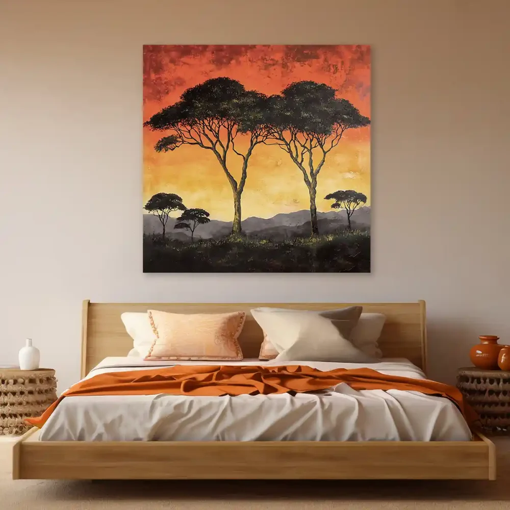 Tableau africain paysage Tableau africain paysage