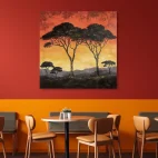 Tableau africain paysage
