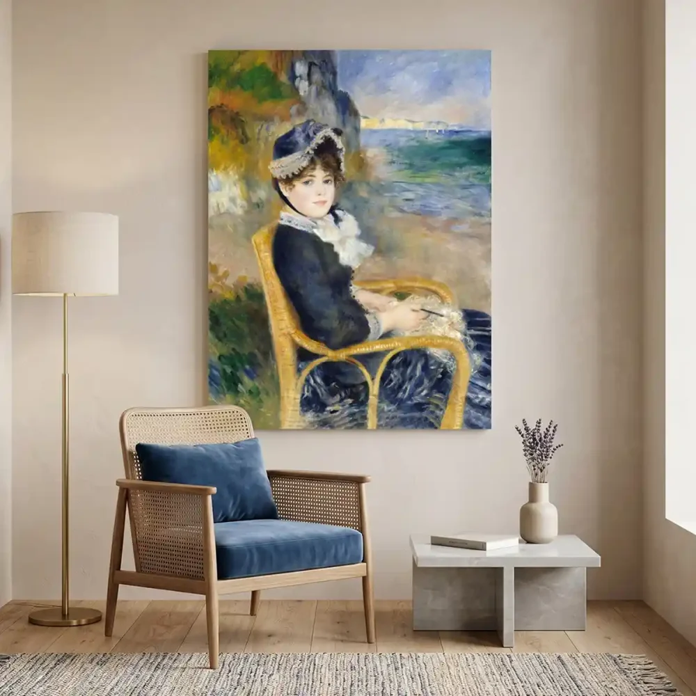 tableau Renoir femme au bord de la mer