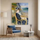 tableau Renoir femme au bord de la mer