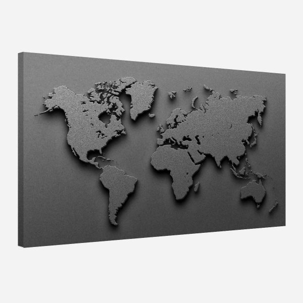 tableau carte du monde noir