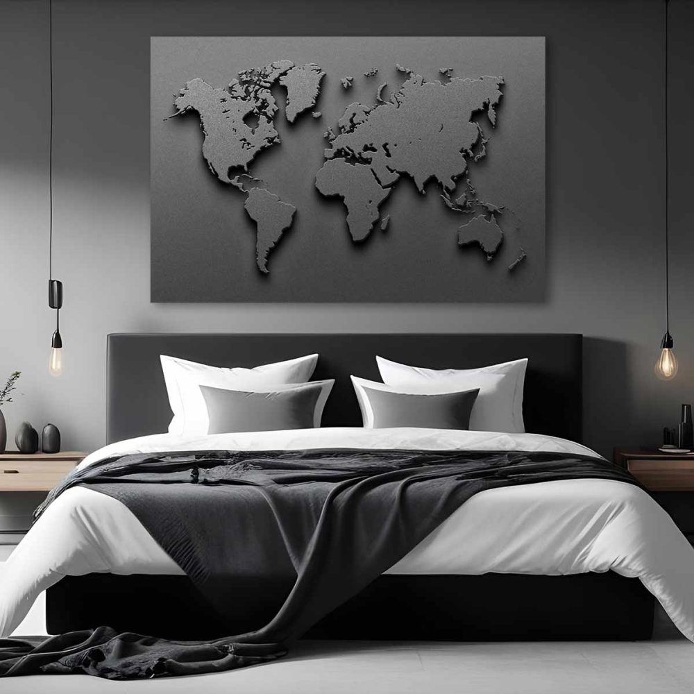 tableau-carte-du-monde-noir tableau carte du monde noir