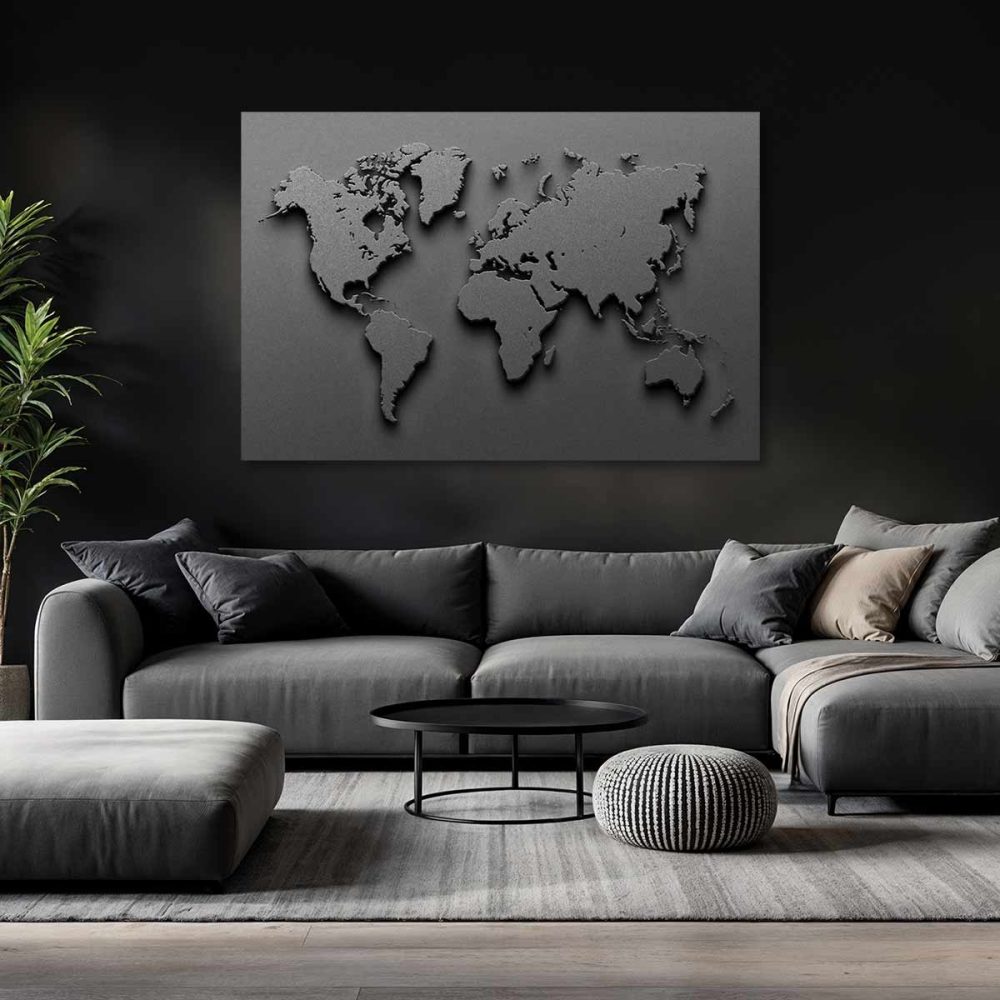 tableau-carte-du-monde-noir tableau carte du monde noir