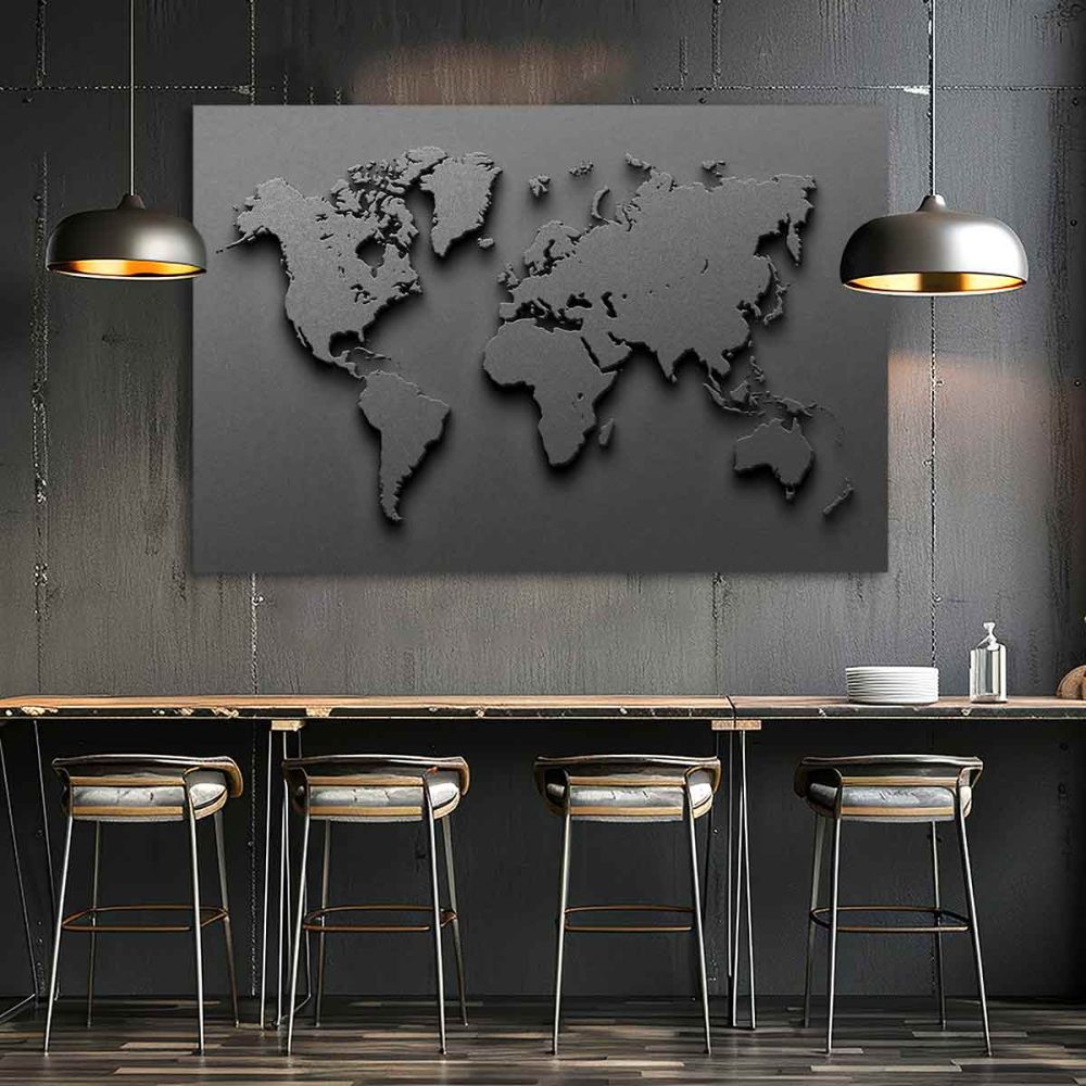 tableau-carte-du-monde-noir tableau carte du monde noir