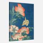 tableau hokusai canari et pivoines