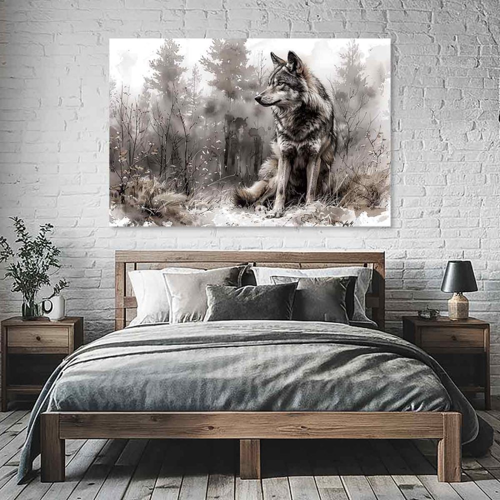 tableau-loup-salon tableau loup salon